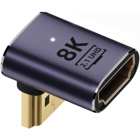 cablecc Adaptador de extensión HDMI macho a HDMI 2.1 hembra de perfil bajo vertical de 90 grados UHD en ángulo hacia abajo,