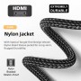 cablecc Adaptador de extensión HDMI macho a HDMI 2.1 hembra de perfil bajo vertical de 90 grados UHD en ángulo hacia abajo,