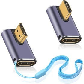 Duttek Adaptador HDMI 90 grados 8K, Adaptador HDMI de Ángulo Izquierdo y Derecho 48Gbps, Extensor HDMI 2.1 Macho a Hembra