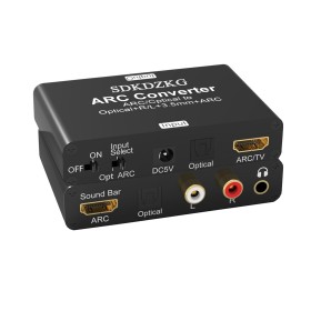 SDKDZKG 192 KHz DAC Convertidor, HDMI ARC Audio Extractor Adaptador HDMI/Digital Óptico Toslink SPDIF a analógico Óptico Toslink
