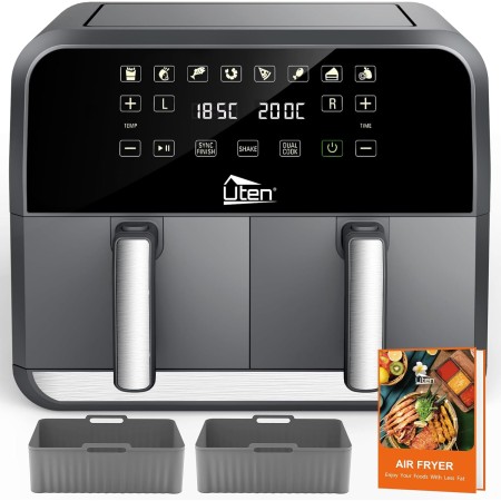 5.5L Oil Free Fryer, Uten Air Fryer 1700W with Removable Basket, Adjustable Time and Temperature, PDF Recipes, BPA Free