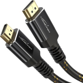 KabelDirekt – Cable HDMI 2.1 8K/4K – 3m – Conectores Metálicos Antichoque y Diseño Trenzado (8K@60Hz, Ultra Alta Velocidad/48G,