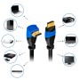 deleyCON 0,5m Cable HDMI Ángulo de 90° - Compatible con HDMI 2.0/1.4 - UHD 4K HDR 3D 1080p 2160p ARC - de Alta Velocidad con