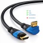 deleyCON 0,5m Cable HDMI Ángulo de 90° - Compatible con HDMI 2.0/1.4 - UHD 4K HDR 3D 1080p 2160p ARC - de Alta Velocidad con
