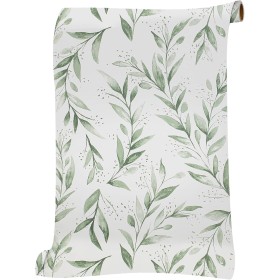 AMIGO Papel Pintado Autoadhesivo con Hojas Verdes y Diseño de Salvia - Estilo Granja Moderno para Cocina, Dormitorio u Oficina