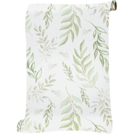 AMIGO Papel Pintado Autoadhesivo con Hojas Verdes y Diseño de Salvia - Estilo Granja Moderno para Cocina, Dormitorio u Oficina
