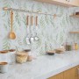 AMIGO Papel Pintado Autoadhesivo con Hojas Verdes y Diseño de Salvia - Estilo Granja Moderno para Cocina, Dormitorio u Oficina