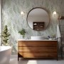 AMIGO Papel Pintado Autoadhesivo con Hojas Verdes y Diseño de Salvia - Estilo Granja Moderno para Cocina, Dormitorio u Oficina