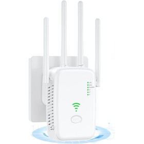 2025 Nuevo Repetidor WiFi, Amplificador Extensor WiFi con 2 Puertos ethernet, 4 Antenas, Modo Repetidor/Router/Ap, Extensor WiFi