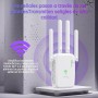 2025 Nuevo Repetidor WiFi, Amplificador Extensor WiFi con 2 Puertos ethernet, 4 Antenas, Modo Repetidor/Router/Ap, Extensor WiFi