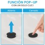 Bächlein Desagüe Universal con Rebosadero para Lavabo & Lavamanos - Válvula Pop Up Automática Negra Mate - Incl. 3 Juntas para