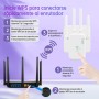2025 Nuevo Repetidor WiFi, Amplificador Extensor WiFi con 2 Puertos ethernet, 4 Antenas, Modo Repetidor/Router/Ap, Extensor WiFi