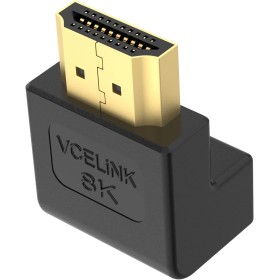VCELINK 8K Adaptador HDMI 270 Grados Chapada en Oro Adaptador HDMI 2.1 Curvo Conector Codo HDMI Acodado para HDTV, Switch,