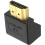 VCELINK 8K Adaptador HDMI 270 Grados Chapada en Oro Adaptador HDMI 2.1 Curvo Conector Codo HDMI Acodado para HDTV, Switch,