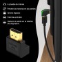VCELINK 8K Adaptador HDMI 270 Grados Chapada en Oro Adaptador HDMI 2.1 Curvo Conector Codo HDMI Acodado para HDTV, Switch,