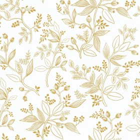 CiCiwind Papel pintado autoadhesivo blanco y dorado flores papel pintado 44 × 300 cm vinilo para muebles autoadhesivo espesar