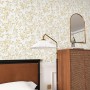 CiCiwind Papel pintado autoadhesivo blanco y dorado flores papel pintado 44 × 300 cm vinilo para muebles autoadhesivo espesar