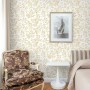 CiCiwind Papel pintado autoadhesivo blanco y dorado flores papel pintado 44 × 300 cm vinilo para muebles autoadhesivo espesar