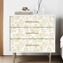 CiCiwind Papel pintado autoadhesivo blanco y dorado flores papel pintado 44 × 300 cm vinilo para muebles autoadhesivo espesar
