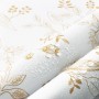 CiCiwind Papel pintado autoadhesivo blanco y dorado flores papel pintado 44 × 300 cm vinilo para muebles autoadhesivo espesar
