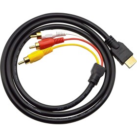 Retoo Cable HDMI a RCA de 1080p y audio, cable de conexión HDMI 3RCA con conectores dorados, compatible con FHD, HDMI macho a 3