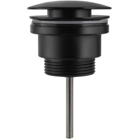 VALAZ Tapón Universal Apta para Lavabo y bidé con y sin rebosadero en Negro Mate válvula para desagüe Click Clack, Pop-Up