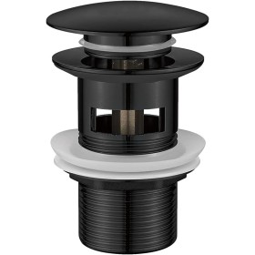Ibergrif M20502B Click-Clack Desagüe Lavabo Universal con Rebosadero, Válvula Tapon para Bidés, Negro