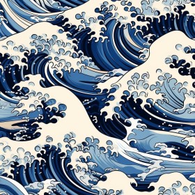 JIAOQSS Vinilo adhesivo para pared Ola marina en acuarela Papel tapiz adhesivo Ola marina grande de color azul impermeable