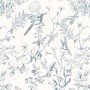 Timeet Papel pintado autoadhesivo azul pájaros planta 44 x 300 cm papel pintado autoadhesivo flores vintage papel pintado