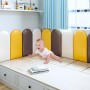 OUGPIU Paneles Acolchado Pared Niños antigolpes, Pegatinas de Pared para habitación infanti,Protector Pared Cama niños,tapizado