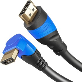 KabelDirekt – 1,5m Cable HDMI 4K 90° (High Speed HDMI con Ethernet, 4K Ultra HD, 3D, Full HD 1080p, HDR, ARC, PS4, XBOX, HDTV)
