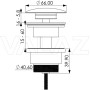 VALAZ Tapón Universal Apta para Lavabo y bidé con y sin rebosadero en Negro Mate válvula para desagüe Click Clack, Pop-Up