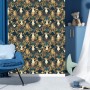 JIAOQSS Vinilo adhesivo para pared Conejos boho vintageConejos reales marrones Papel tapiz adhesivo Papel tapiz de vinilo