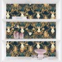 JIAOQSS Vinilo adhesivo para pared Conejos boho vintageConejos reales marrones Papel tapiz adhesivo Papel tapiz de vinilo