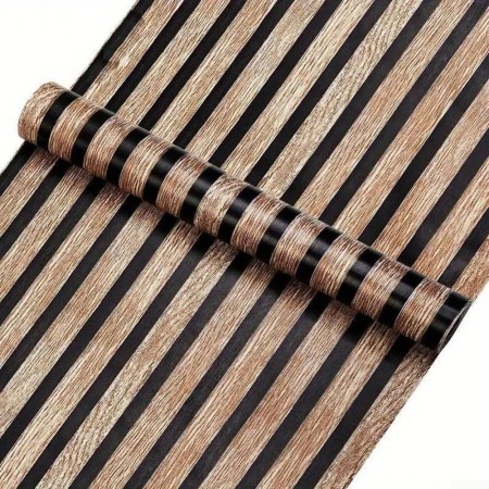 Papel pintado autoadhesivo de PVC con listones de madera, extraíble, lámina decorativa para el hogar y la cocina, ancho 40 cm 3