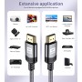 4K Cable USB C a HDMI 0.5m, Cable Tipo C a HDMI 4K@UHD para Thunderbolt 4/3 Compatible con i Phone16 15 Plus Pro Max, MacBook
