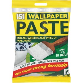Pasta de papel pintado con fórmula superfuerte, apta para todos los tipos de papel pintado, paquete de 10 rollos, fácil