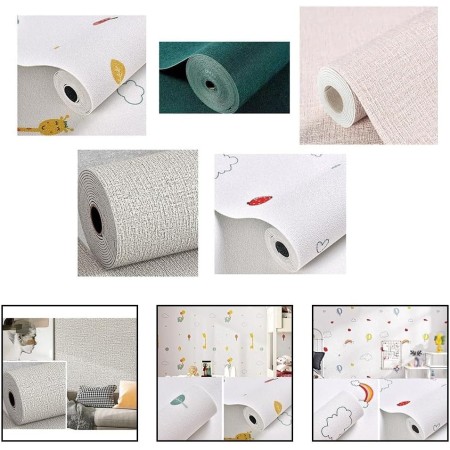 Jonikuper Rollo de papel tapiz insonorizado autoadhesivo a prueba de humedad, aislamiento térmico, resistente a las manchas,