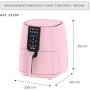 Jocca - Oil Free Air Fryer 3.8L Pink, Digital Air Fryer 1450W, 8 Automatic Programs, LED Touch Display, Timer, Adjustable