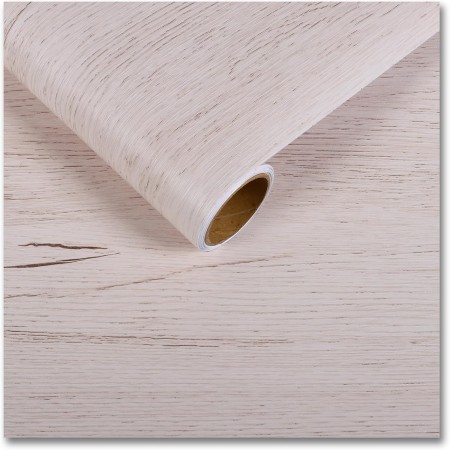 CRE8TIVE Papel pintado autoadhesivo con aspecto de madera, color rosa y blanco, aspecto de madera, papel pintado con textura