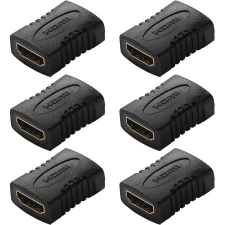 KUOQIY 6 Piezas Acoplador HDMI Hembra, Conector y Empalme Compatible Con 4K Ultra HD, UHD 3D, Full HD 1080p
