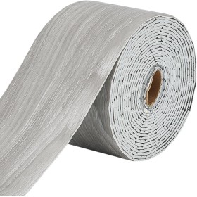 GOMAKERER - Borde de papel pintado moldeado de pared flexible de vinilo adhesivo gris claro, 100 x 2 mm, para zócalo de sala de