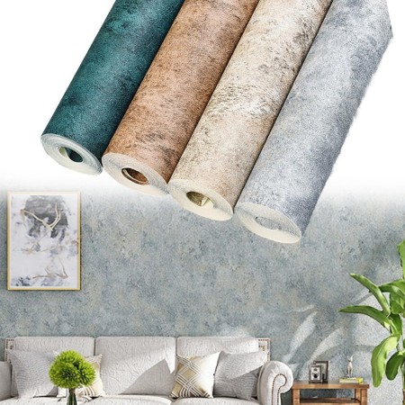 ZiStarlilife Papel pintado con textura de barro de diatomeas, adhesivo mate grueso impermeable para muebles, adhesivo de pared