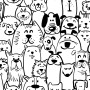 CiCiwind Papel pintado autoadhesivo de 44 cm × 3 m, papel pintado para habitación infantil, diseño de perro blanco y negro y