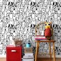 CiCiwind Papel pintado autoadhesivo de 44 cm × 3 m, papel pintado para habitación infantil, diseño de perro blanco y negro y