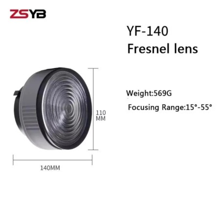 Lente Fresnel ZSYB 5X para luz de fotografía LED COB de montaje Bowens