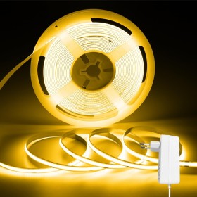 ShineBurky COB Tira LED 24V Amarillo, Luces LED Habitacion 10 Metros Luz LED Strip Light Flexible Cocina Interior Exterior