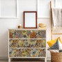 FunStick 44.5CMx9M Papel Pintado Autoadhesivo Pared Floral Amarillo y Naranja Vinilos para Armarios de Dormitorio Papel Adhesivo