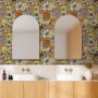 FunStick 44.5CMx9M Papel Pintado Autoadhesivo Pared Floral Amarillo y Naranja Vinilos para Armarios de Dormitorio Papel Adhesivo