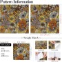 FunStick 44.5CMx9M Papel Pintado Autoadhesivo Pared Floral Amarillo y Naranja Vinilos para Armarios de Dormitorio Papel Adhesivo